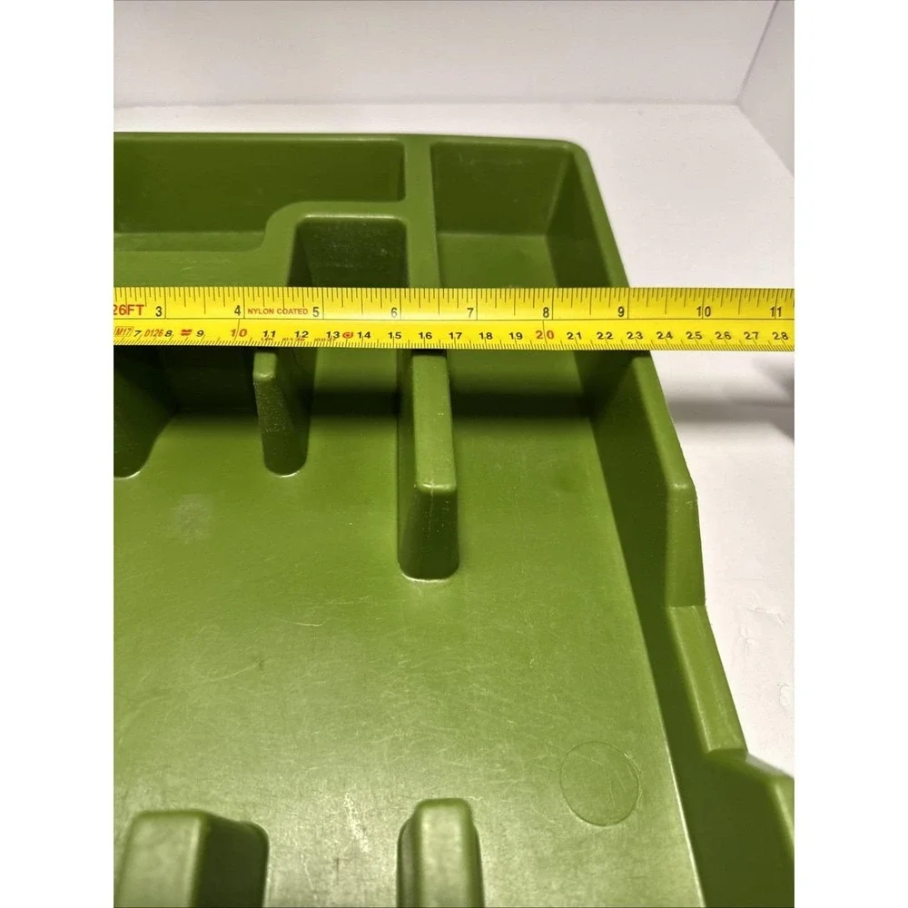 VTG Avocado Green MCM Silverware Utensil Tray Drawer Organizer 70s